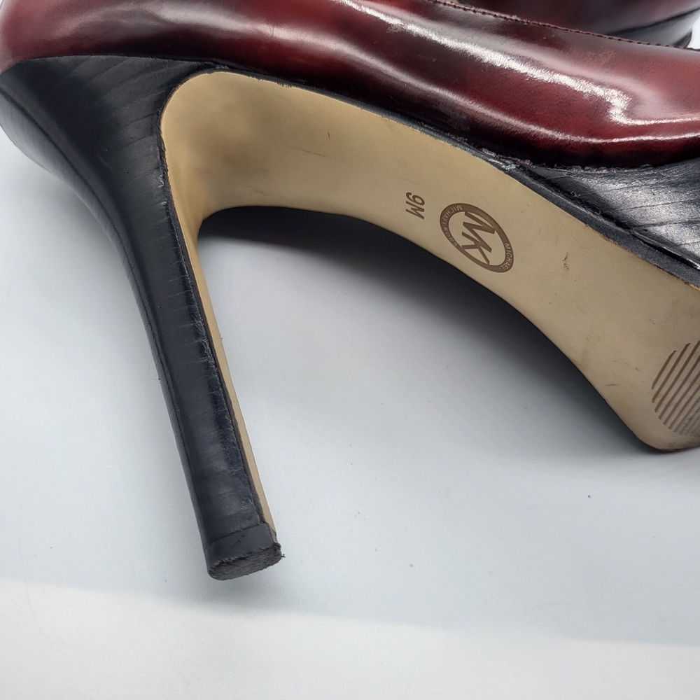 Michael Kors Eboni Bordeaux Mary Janes Platform Pump Sz.9 - Picture 4 of 16
